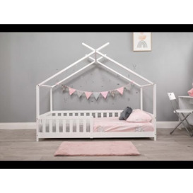 Flair White Wooden Scout Tree Single Bed with Rails - thumbnail 2