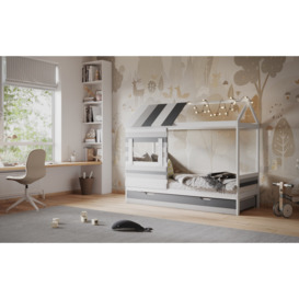Flair White and Grey Woodland House Bed With Trundle - thumbnail 2