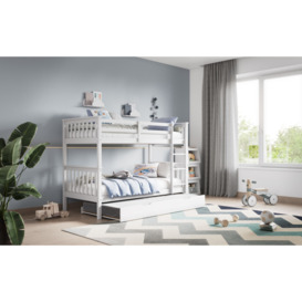 Flair Wooden Zoom Detachable Bunk Bed With Trundle White - thumbnail 2