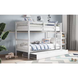 Flair Wooden Zoom Detachable Bunk Bed With Trundle White - thumbnail 3