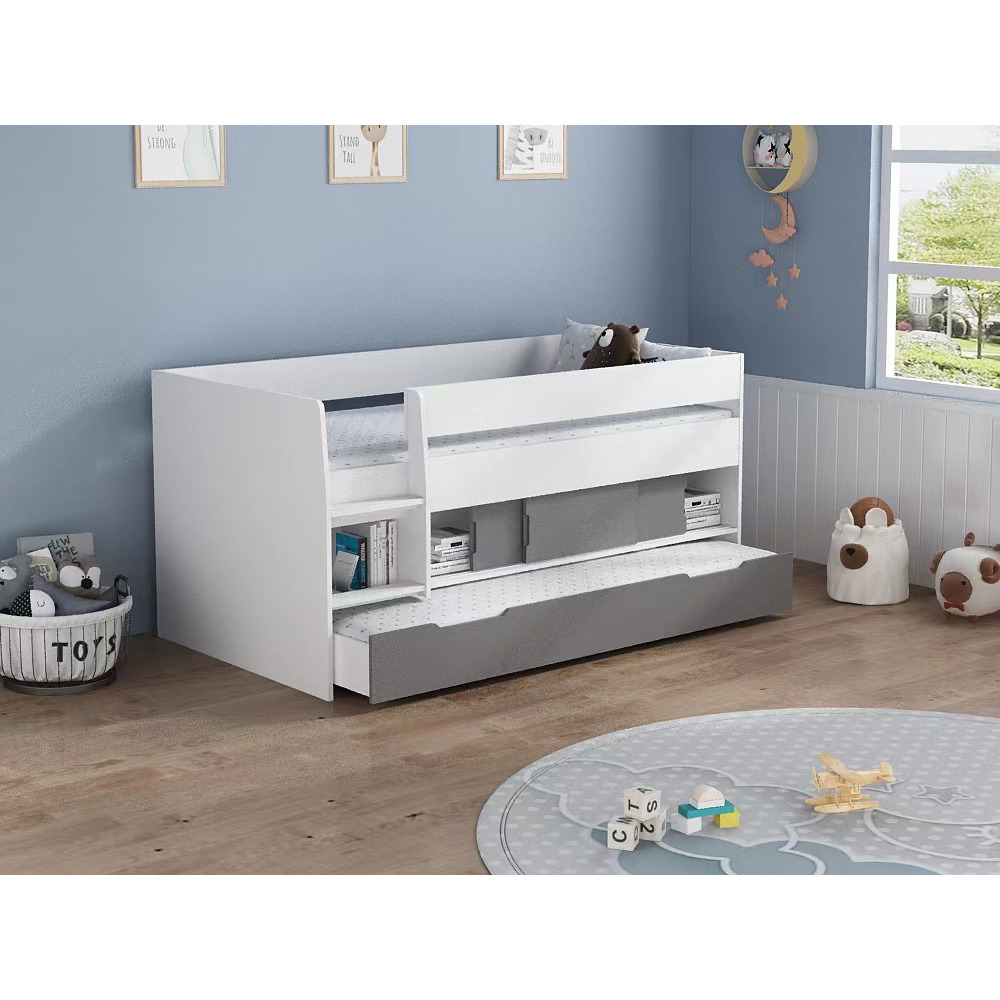 Flair Glide Guest Bed White & Grey with Trundle