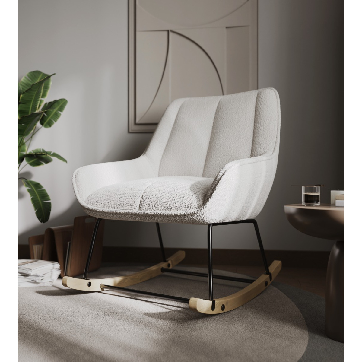 Flair Isabelle Boucle Rocking Chair Cream - image 1