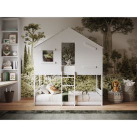 Flair Jungle House Wooden Bunk Bed White - thumbnail 2