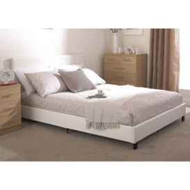 GFW Faux Leather Bed In A Box White Kingsize