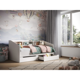 Flair Leni Day Bed with Shelves and Drawers White