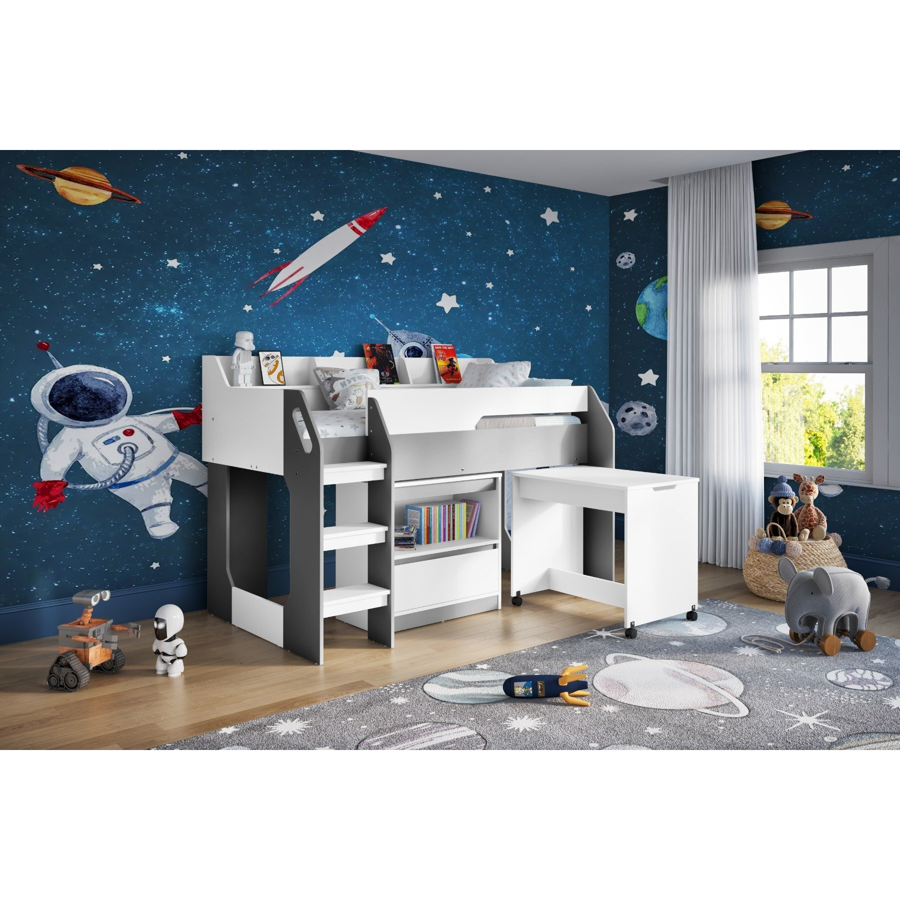 Flair Lulu Midsleeper with Storage in White And Grey - image 1