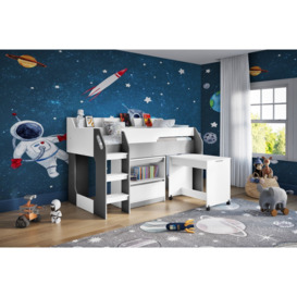 Flair Lulu Midsleeper with Storage in White And Grey - thumbnail 1