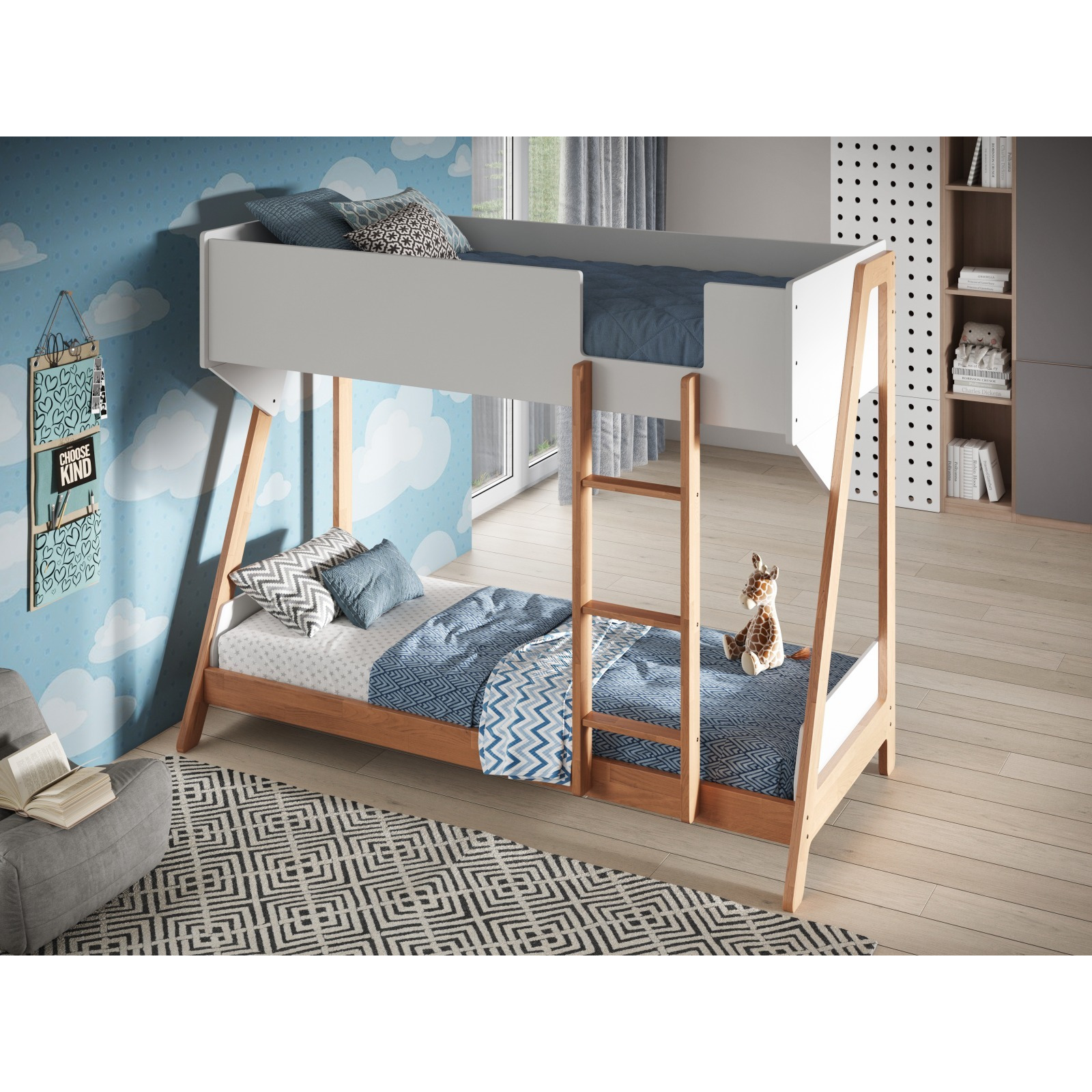 Flair Manila Bunk Bed White And Oak - image 1