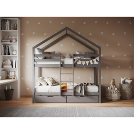Flair Nest House Bunk Bed with Optional Storage Grey - thumbnail 1