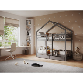 Flair Nest House Bunk Bed with Optional Storage Grey - thumbnail 2
