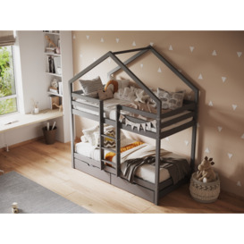 Flair Nest House Bunk Bed with Optional Storage Grey - thumbnail 3