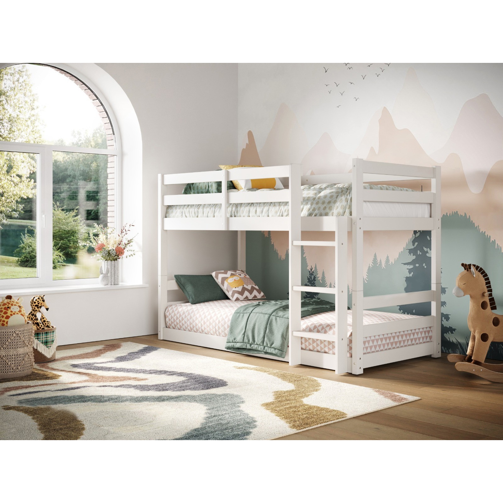 Flair Shasha Low Shorty Wooden Bunk Bed White - image 1
