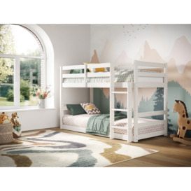 Flair Shasha Low Shorty Wooden Bunk Bed White