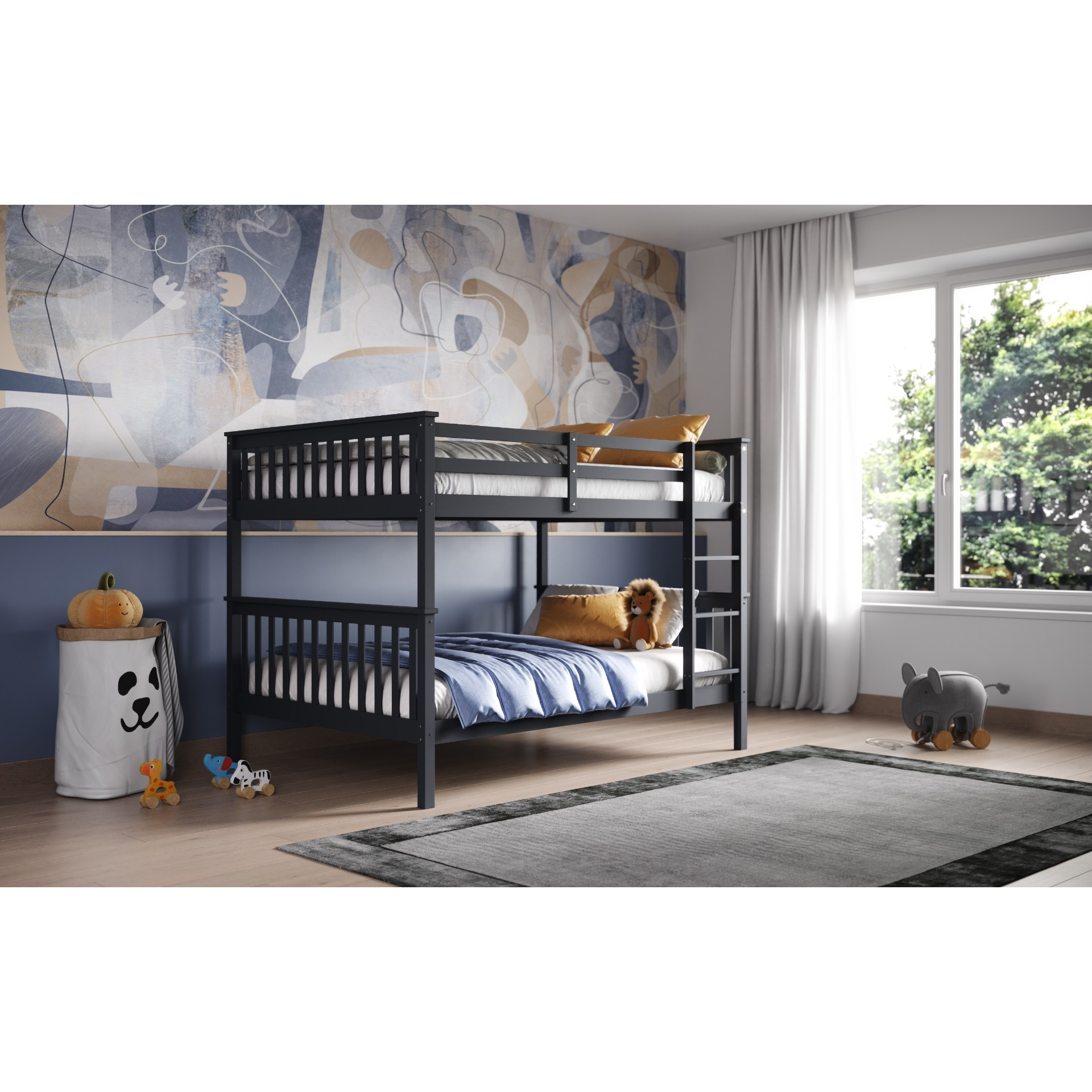 Flair Tetrad Detachable Small Double Bunk Bed Grey - image 1