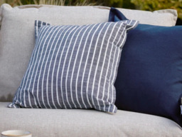 Yard Hessle Stripe Outdoor Cotton Cushion-Navy - thumbnail 2