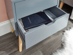 GFW Nyborg Single 2 Drawer Bedside Table - Dark Grey - thumbnail 7