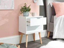 GFW Nyborg Single 2 Drawer Bedside Table - Dark Grey - thumbnail 5