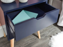 GFW Nyborg Single 2 Drawer Bedside Table - Dark Grey - thumbnail 4