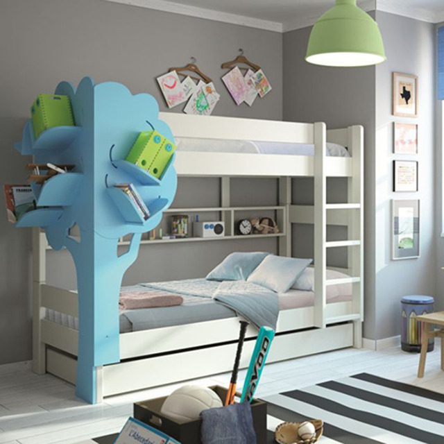 Mathy By Bols Dominique Separable Bunk Bed with Trundle & Bookcase - image 1