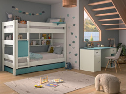 Mathy By Bols Dominique Separable Bunk Bed with Trundle & Bookcase - thumbnail 3