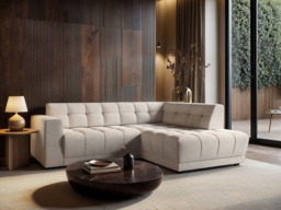 SOLACE+CO Asta 3-Seater Right Corner Sofa Cream Fabric - thumbnail 2
