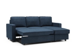 Firbank Corner Sofa Bed - Themis Blue Soft Textured Weave - thumbnail 5
