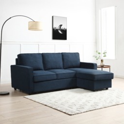 Firbank Corner Sofa Bed - Themis Blue Soft Textured Weave - thumbnail 2