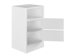 Flair Luca 3 Tier Storage Unit with Ribbed Doors White - thumbnail 4