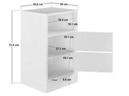 Flair Luca 3 Tier Storage Unit with Ribbed Doors White - thumbnail 3