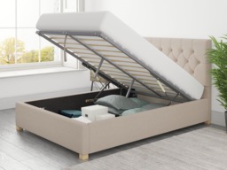 Aspire Olivier Ottoman Bed Saxon Twill Natural - Single - thumbnail 3