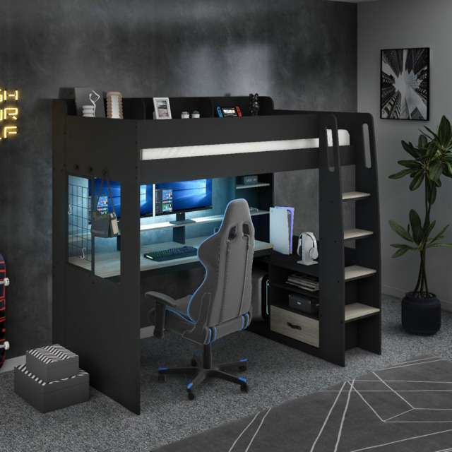 Recoil Kyrk Storage Gaming High Sleeper Black - image 1