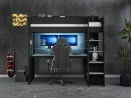 Recoil Kyrk Storage Gaming High Sleeper Black - thumbnail 2