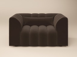 SOLACE+CO Halle Channel Tufted Loveseat Brown Velvet - thumbnail 4