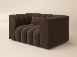SOLACE+CO Halle Channel Tufted Loveseat Brown Velvet - thumbnail 3