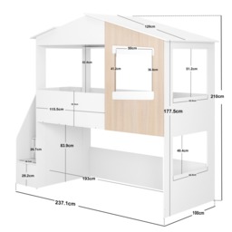 Flair Dreamland House Staircase Mid Sleeper White & Oak - thumbnail 6