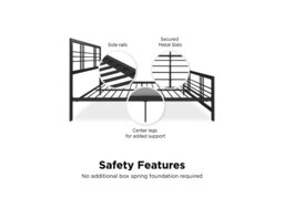 Dorel Burbank Black Metal Bed -Kingsize - thumbnail 3