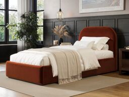Flair Alba Single Ottoman Bed Velvet Orange