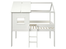 Kids Avenue Midi Playhouse Mid Sleeper Bed Frame White - thumbnail 2