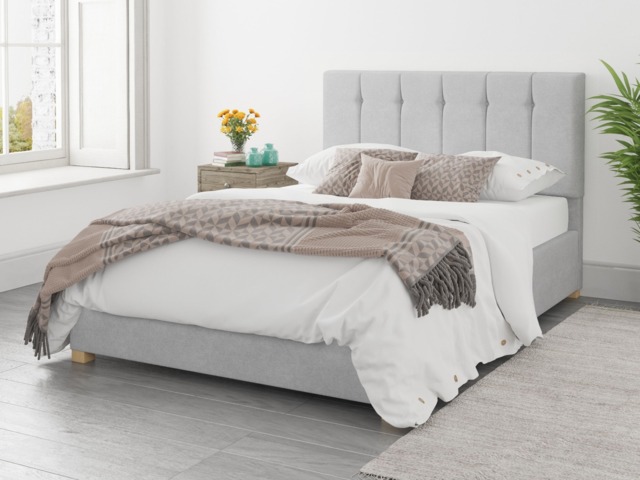 Aspire Hepburn Ottoman Bed Kimiyo Linen Silver - Small Double - image 1