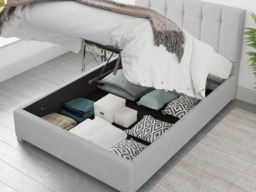 Aspire Hepburn Ottoman Bed Kimiyo Linen Silver - Small Double - thumbnail 4