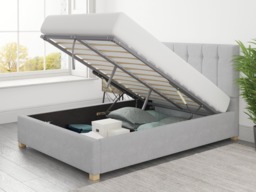 Aspire Hepburn Ottoman Bed Kimiyo Linen Silver - Small Double - thumbnail 3