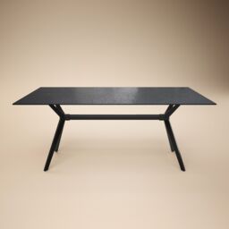 SOLACE+CO Emil Mottled Glass Dining Table with Isla Chairs Set of 4 - thumbnail 3