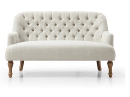 Kyoto Bianca 2 Seater Tufted Back Sofa Cream Linen - thumbnail 4
