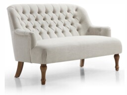 Kyoto Bianca 2 Seater Tufted Back Sofa Cream Linen - thumbnail 3
