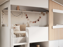 Flair Dreamland House Bed with Storage White & Oak - thumbnail 3