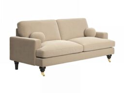 SOLACE+CO Addison 3 Seater Sofa with Caster Legs Beige Velvet - thumbnail 5