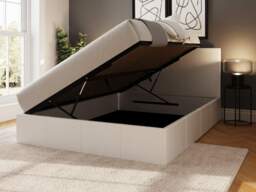 GFW Side Lift Ottoman Storage Bed- White - Double - thumbnail 2