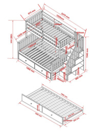 Flair Tag Triple Staircase Bunk Bed with Trundle Navy - thumbnail 7
