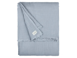 Yard Lark Muslin Cotton Oversized Throw 240x260cm-Mineral Blue - thumbnail 3