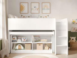 Flair Aiden Cabin Bed Mid Sleeper with Desk White - thumbnail 4